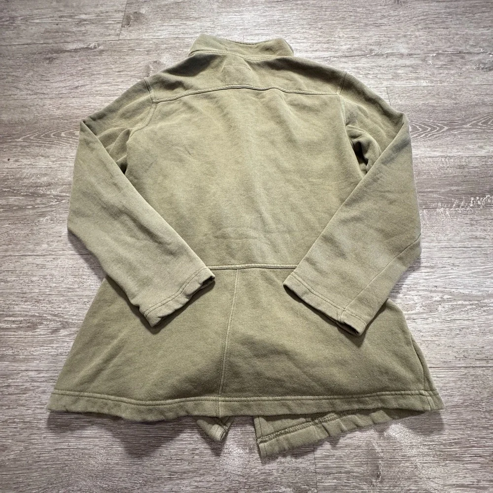 Prana Jacket Womens Medium Green‎ Tori Button Up Fleece Knit Sweater 100% Cotton - Picture 6 of 9